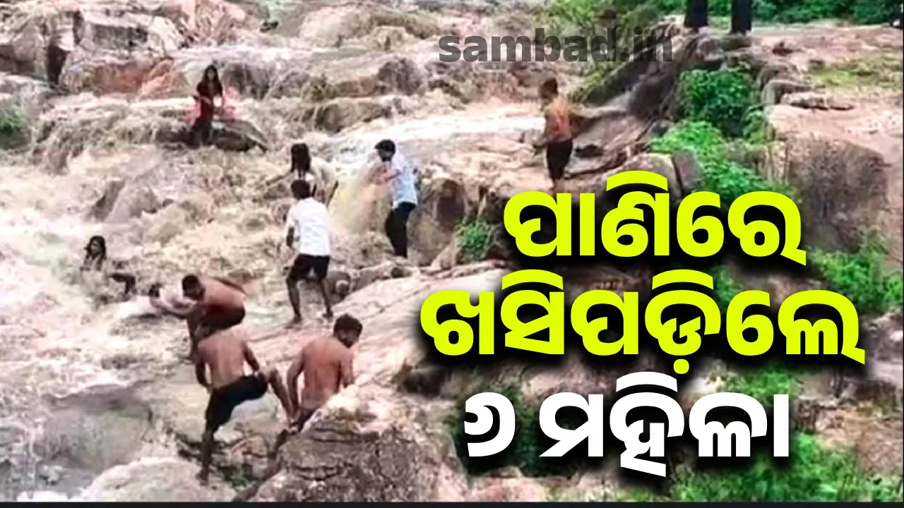  ବିହାର ଜଳପ୍ରପାତରେ ପଡ଼ିଗଲେ ୬ ମହିଳା; ଭାଇରାଲ୍‌ ହେଲା ଭିଡିଓ