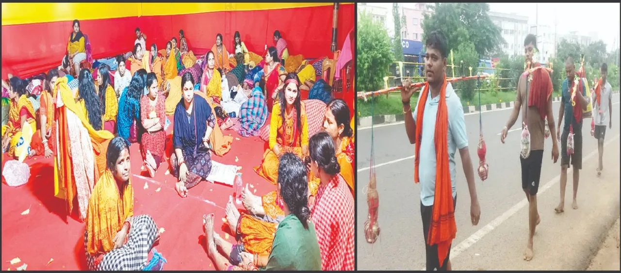  ଆଜି ଶ୍ରାବଣ ପ୍ରଥମ ସୋମବାର: ରାତି ୪ରୁ ସାହାଣମେଲା ଦର୍ଶନ, ଝିପିଝିପି ବର୍ଷାରେ ମନ୍ଦିର ନିକଟରୁ ଧାଡ଼ି