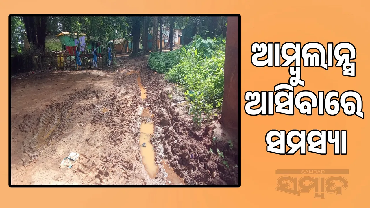  muddy roads make it difficult to leave the house on a rainy day Photograph: (sambad.in) 
