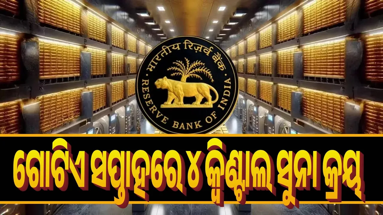  ଗୋଟିଏ ସପ୍ତାହରେ ୪ କ୍ବିଣ୍ଟାଲ ସୁନା କିଣିଲା ରିଜର୍ଭ ବ୍ୟାଙ୍କ