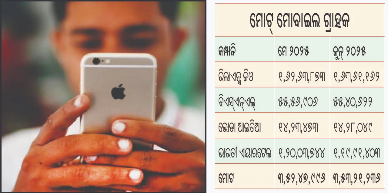  ବଢ଼ିଲେ ୭୩,୨୪୦ ମୋବାଇଲ ଗ୍ରାହକ: ଦୁଇ କମ୍ପାନିର କମିଲେ, ଦୁଇର ବଢ଼ିଲେ