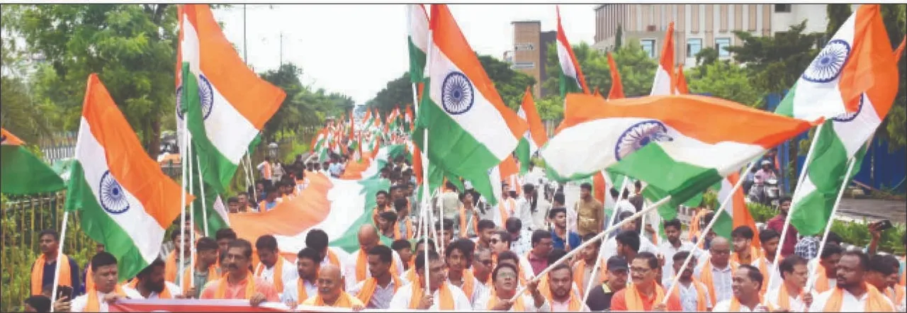  ହର୍ ଘର୍ ତ୍ରିରଙ୍ଗା ଅବସରରେ ଯୁବମୋର୍ଚ୍ଚା ତରଫରୁ ତ୍ରିରଙ୍ଗା ଶୋଭାଯାତ୍ରା