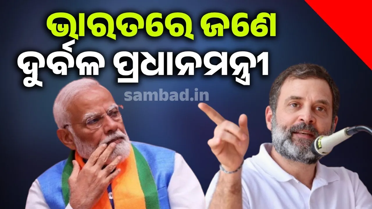  ଭାରତରେ ଜଣେ ଦୁର୍ବଳ ପ୍ରଧାନମନ୍ତ୍ରୀ ଅଛନ୍ତି: ରାହୁଲ