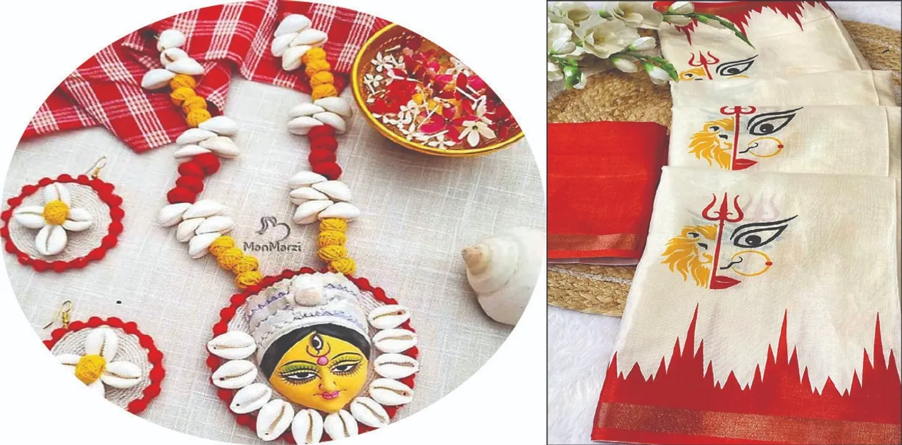  ପୂଜାବଜାରରେ ମା’ଙ୍କ ଚିତ୍ର ଥିବା ଶାଢ଼ି
