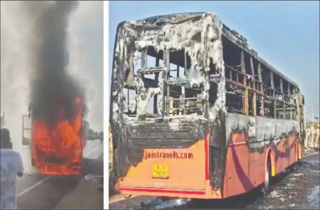  ଯୋଧପୁରରେ ଜଳିଗଲା ବସ୍‌: ୨୦ ଜୀବନ୍ତଦଗ୍ଧ