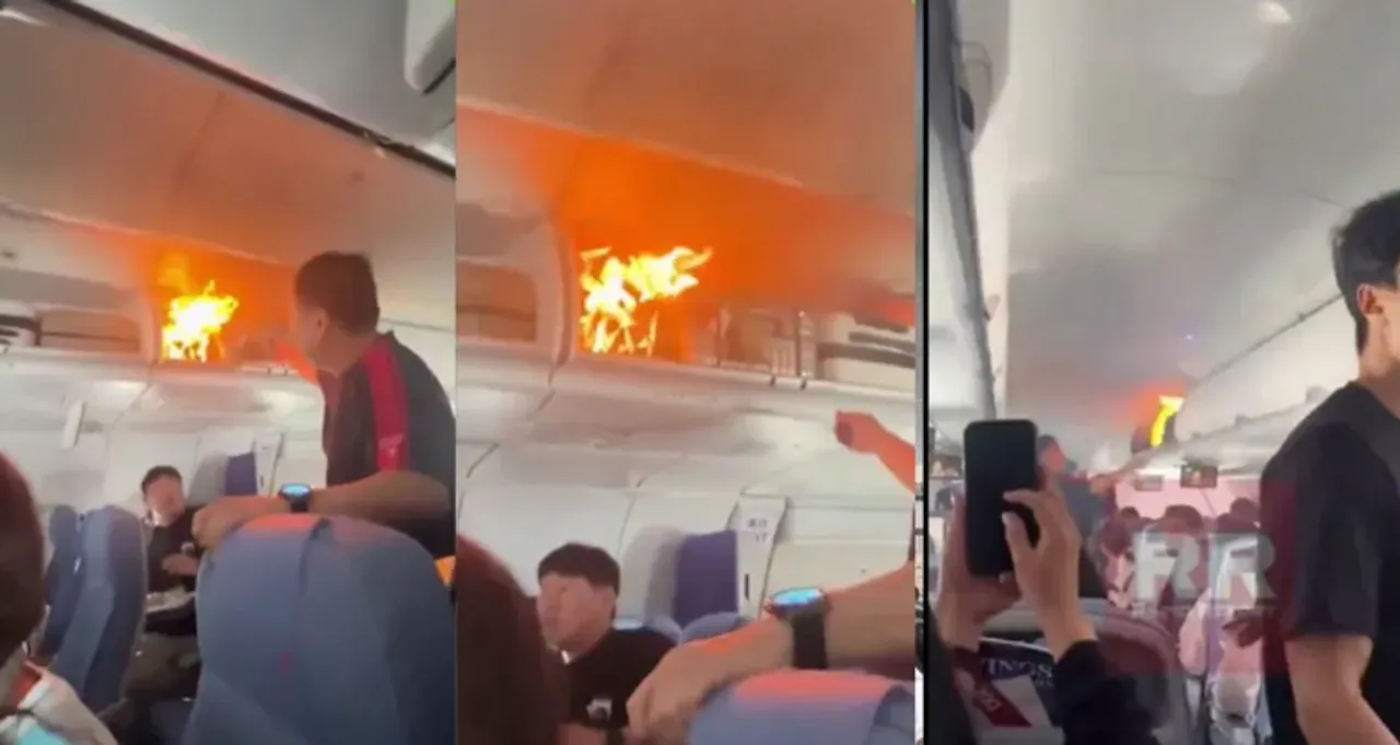  fire in Airchina plane Photograph: (@RT_com) 