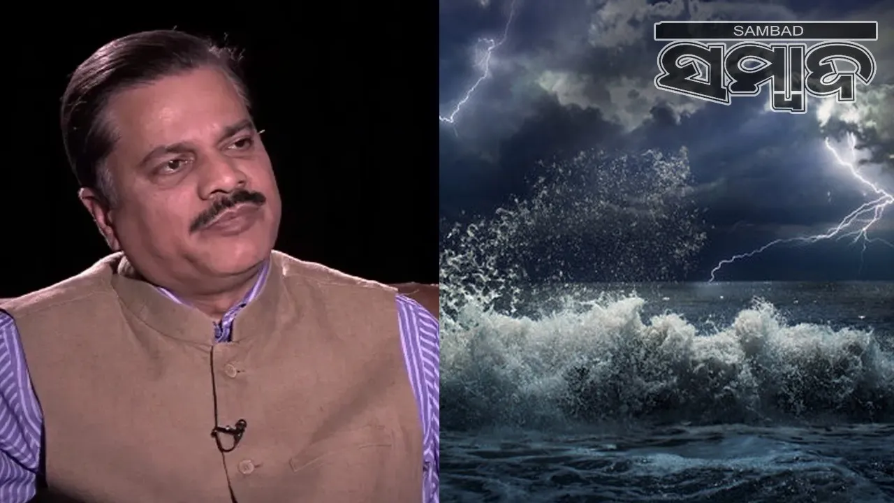  IMD DG Dr. Mrutyunjay Mohapatra speak on cyclone. Photograph: (sambad.in) 
