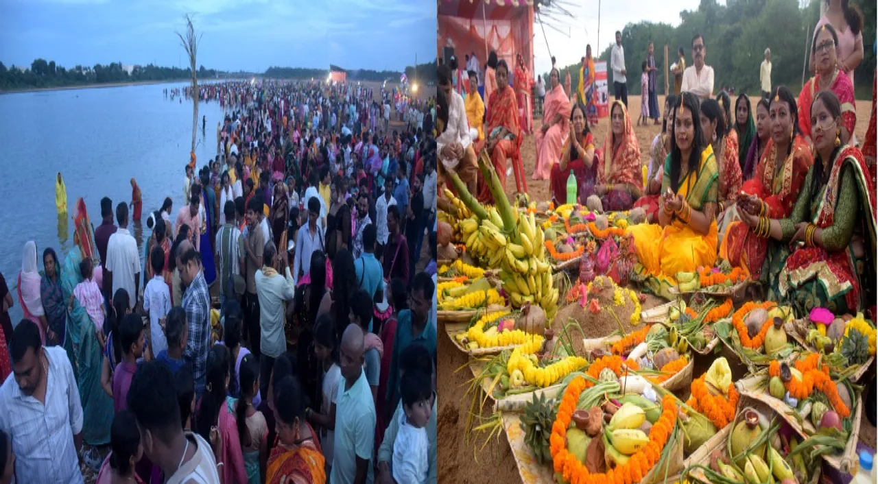  Kuakhai river: କୁଆଖାଇ ନଦୀପଠା ପାଲଟିଲା ‘ପାଟ୍‌ନା ଘାଟ’: ଅସ୍ତଗାମୀ ସୂର୍ଯ୍ୟଙ୍କୁ ବ୍ରତଧାରୀଙ୍କ ଆରାଧନା