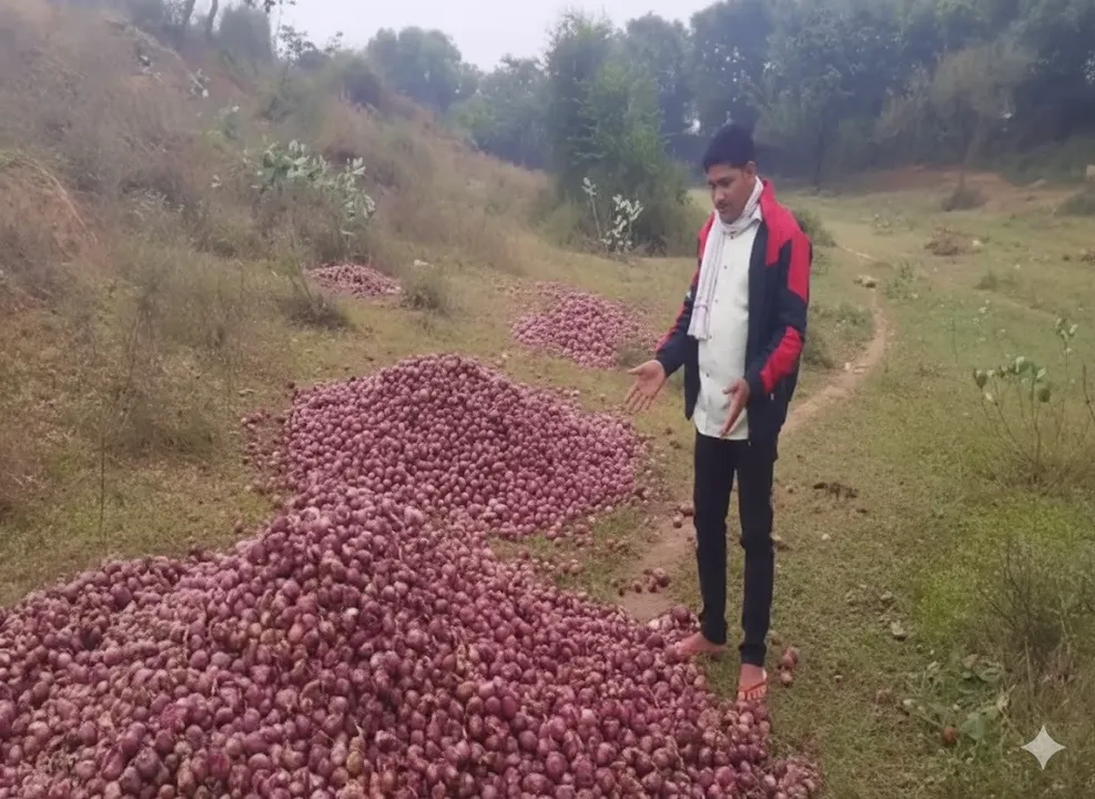  farmer disposes onion 