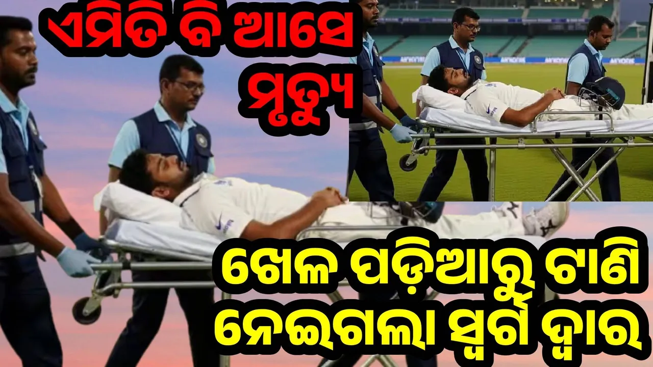  heart attack playing cricket Photograph: (@sambad.in) 