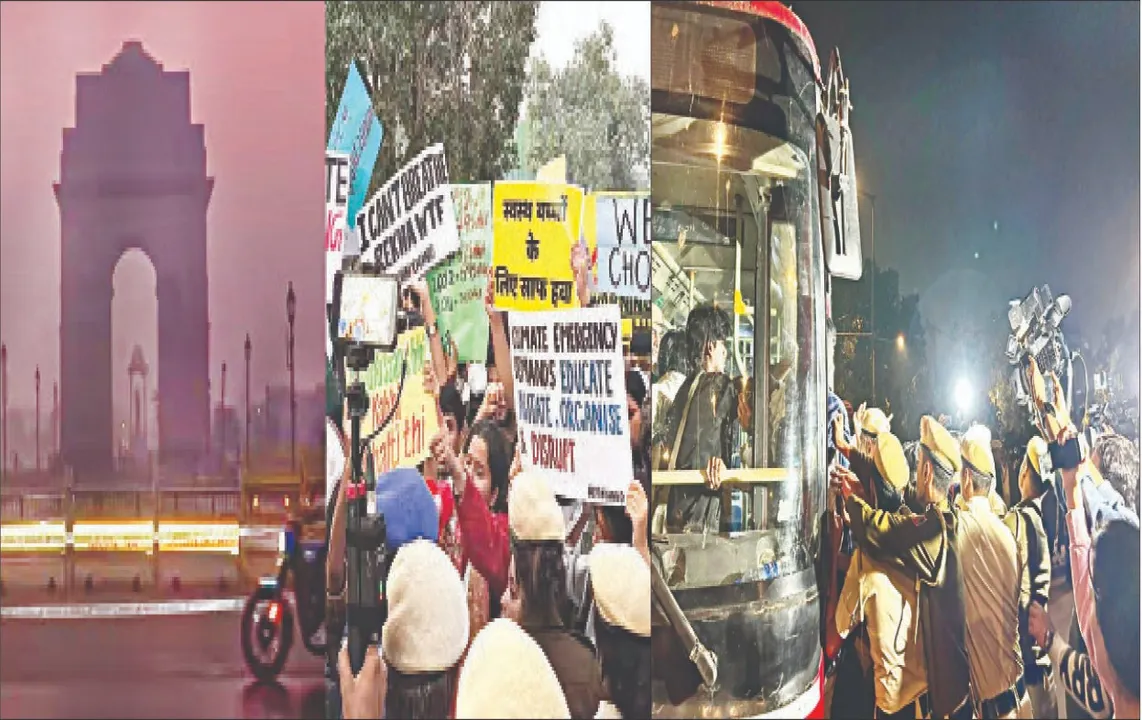  Anti-pollution protests in Delhi: ଦିଲ୍ଲୀରେ ପ୍ରଦୂଷଣ ବିରୋଧୀ ବିକ୍ଷୋଭ: କର୍ତ୍ତବ୍ୟ ପଥ ବନ୍ଦ, ସୁରକ୍ଷା ବଢ଼ିଲା