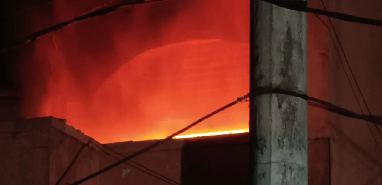  Fire Motorcycle Parts Godown Photograph: (Sambad.in) 