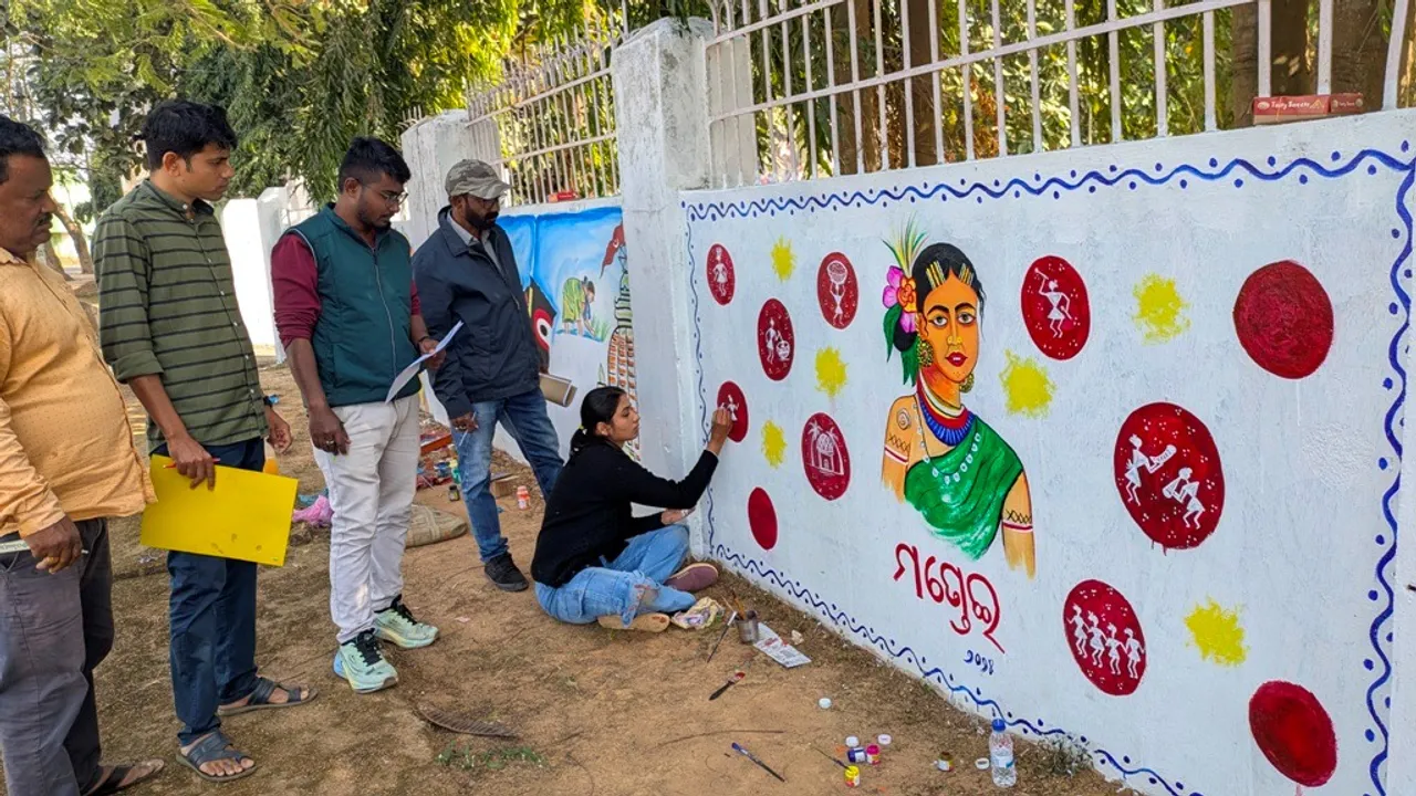  Mondei wall art Photograph: (sambad.in) 