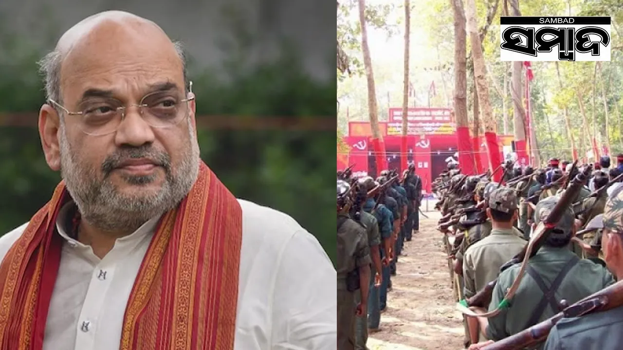  Amit Shah plans for naxal. Photograph: (sambad.in) 
