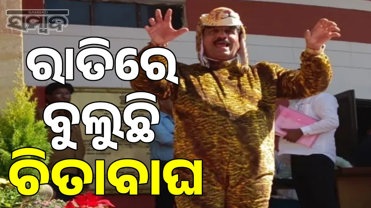  MLA arrives at the Assembly wearing a leopard print outfit Photograph: (sambad.in) 