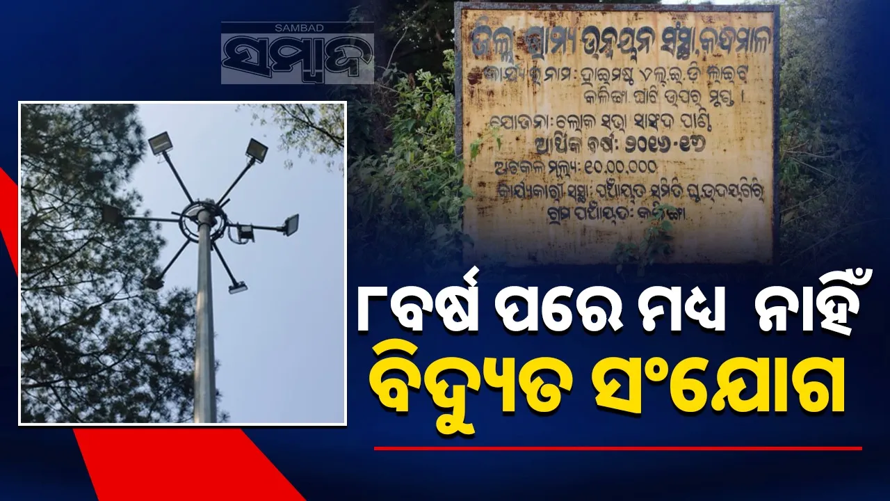  Highmast light still without electricity after 8 years Photograph: (sambad.in) 