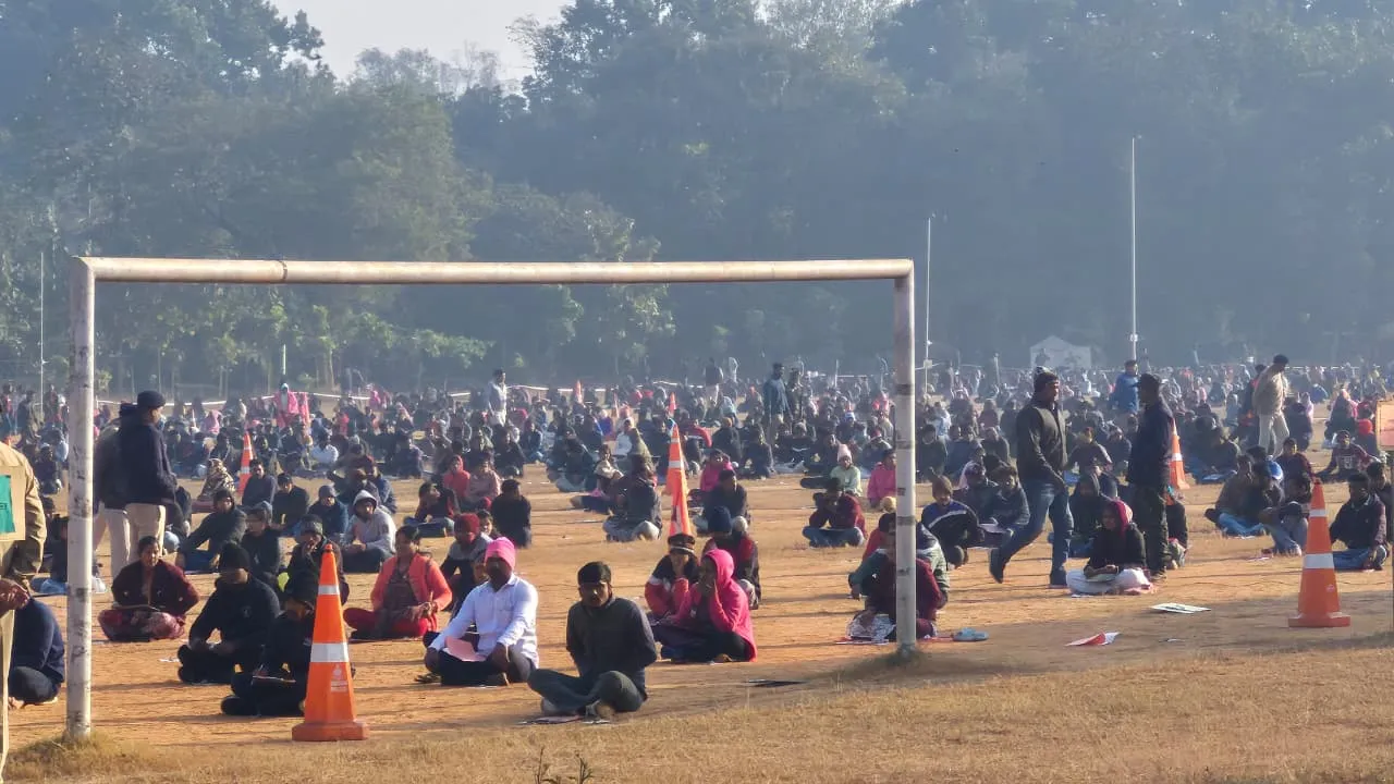  home guard exam today at jharsuguda Photograph: (Sambad.in) 