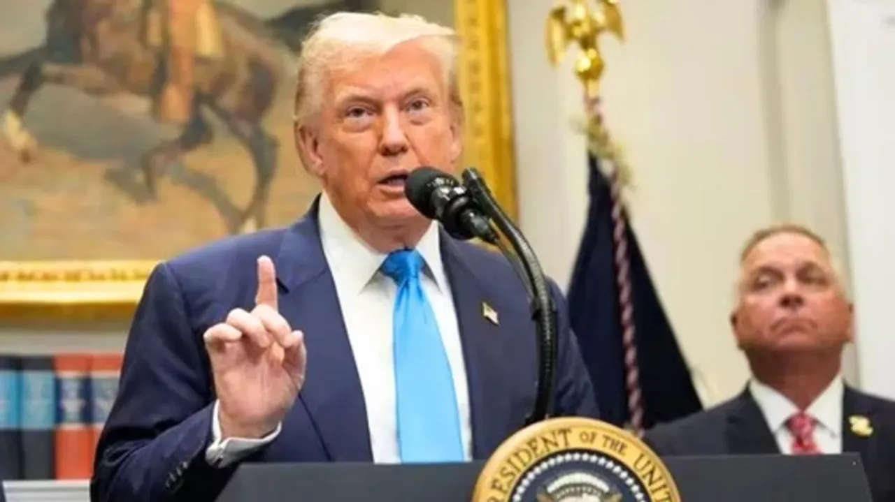  us-president-donald-trump-announces-additional-25-tariff-on-iran-trade Photograph: (Sambad.in) 