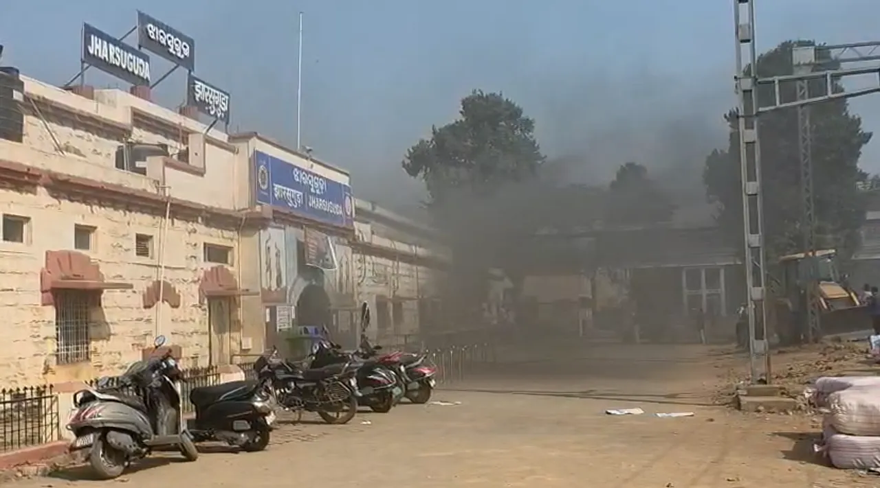  Fire At Jharsuguda Railway Railway Station Photograph: (sambad.in) 
