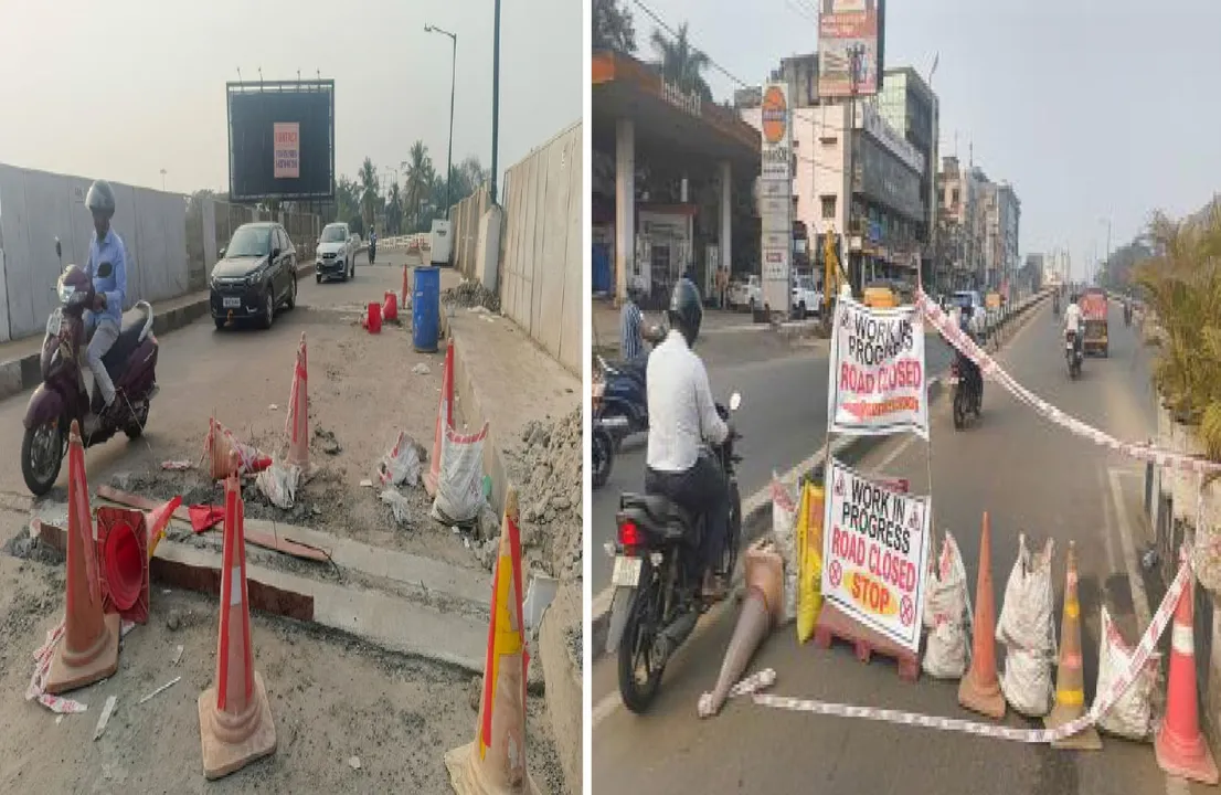  Satyanagar overbridge road closed: ସତ୍ୟନଗର ଓଭରବ୍ରିଜ୍‌ ବାଟ ବନ୍ଦ: ଟ୍ରାଫିକ୍‌ ଯନ୍ତ୍ରଣା, ଦୁର୍ଘଟଣା ଭୟ ଘାରୁଛି