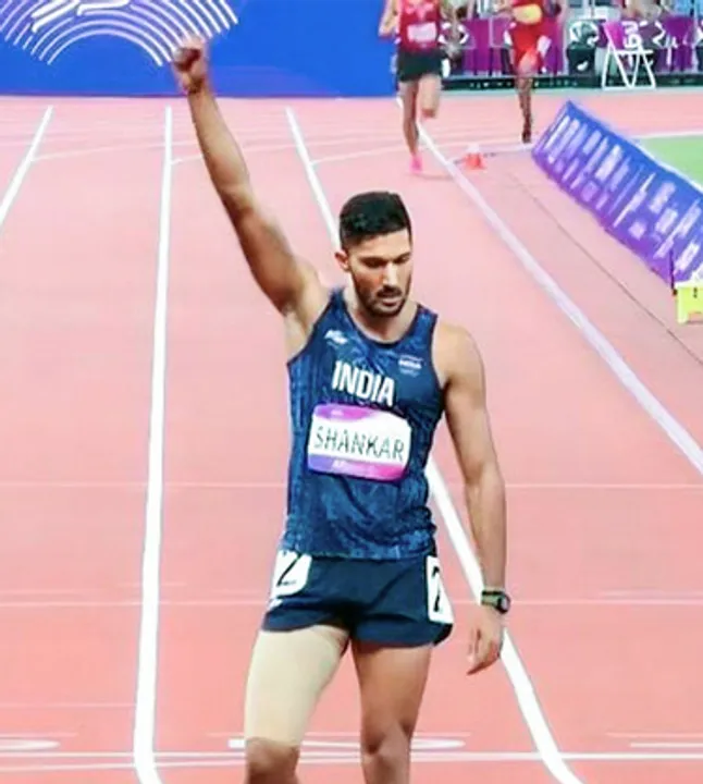  Tejaswin Shankar wins men's High Jump Title at DeLoss Dodds Photograph: (Sambad.in) 