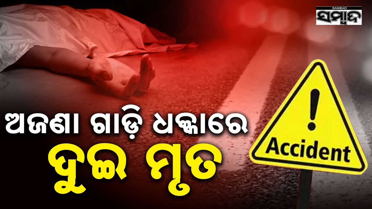  Two bikers dled as unknown truck hit them Photograph: (sambad.in) 