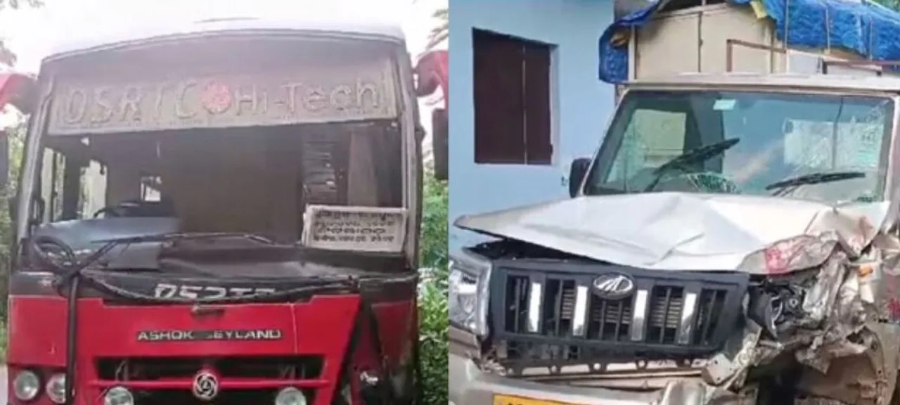  ୨ ପିକ୍‌ଅପ୍‌ ଭ୍ୟାନକୁ ଧକ୍କା ଦେଲା ଓଏସ୍‌ଆର୍‌ଟିସି ବସ୍‌