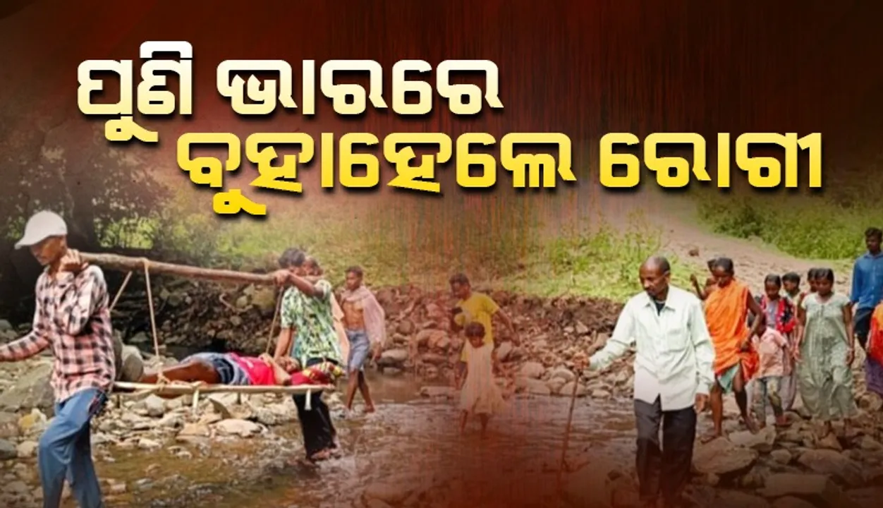  ଚିତ୍ରକୋଣ୍ଡାରେ ଅଭାବନୀୟ ଦୃଶ୍ୟ: ପୁଣି ଭାରରେ ବୁହାହେଲେ ରୋଗୀ
