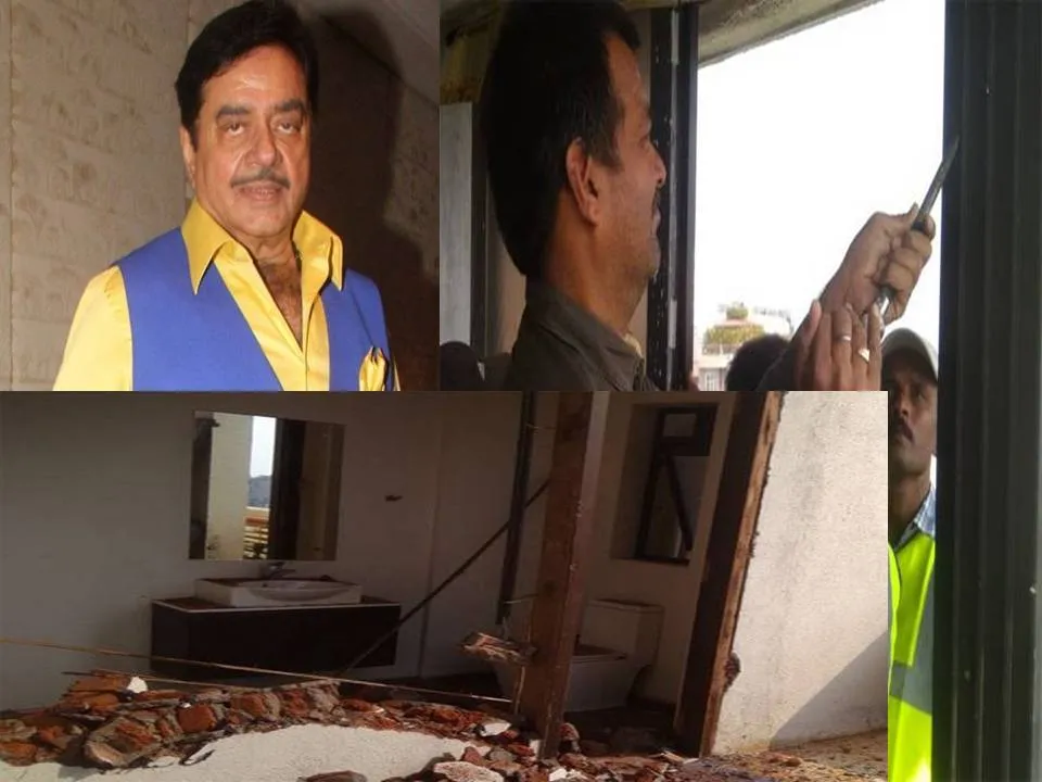  ଶତ୍ରୁଘ୍ନ ସିହ୍ନାଙ୍କ ଘର ଉପରେ ବିଏମ୍‌ସିର ଚଢ଼ଉ, ସମସ୍ତ ବେଆଇନ୍‌ ନିର୍ମାଣକୁ ଭାଙ୍ଗିଲା
