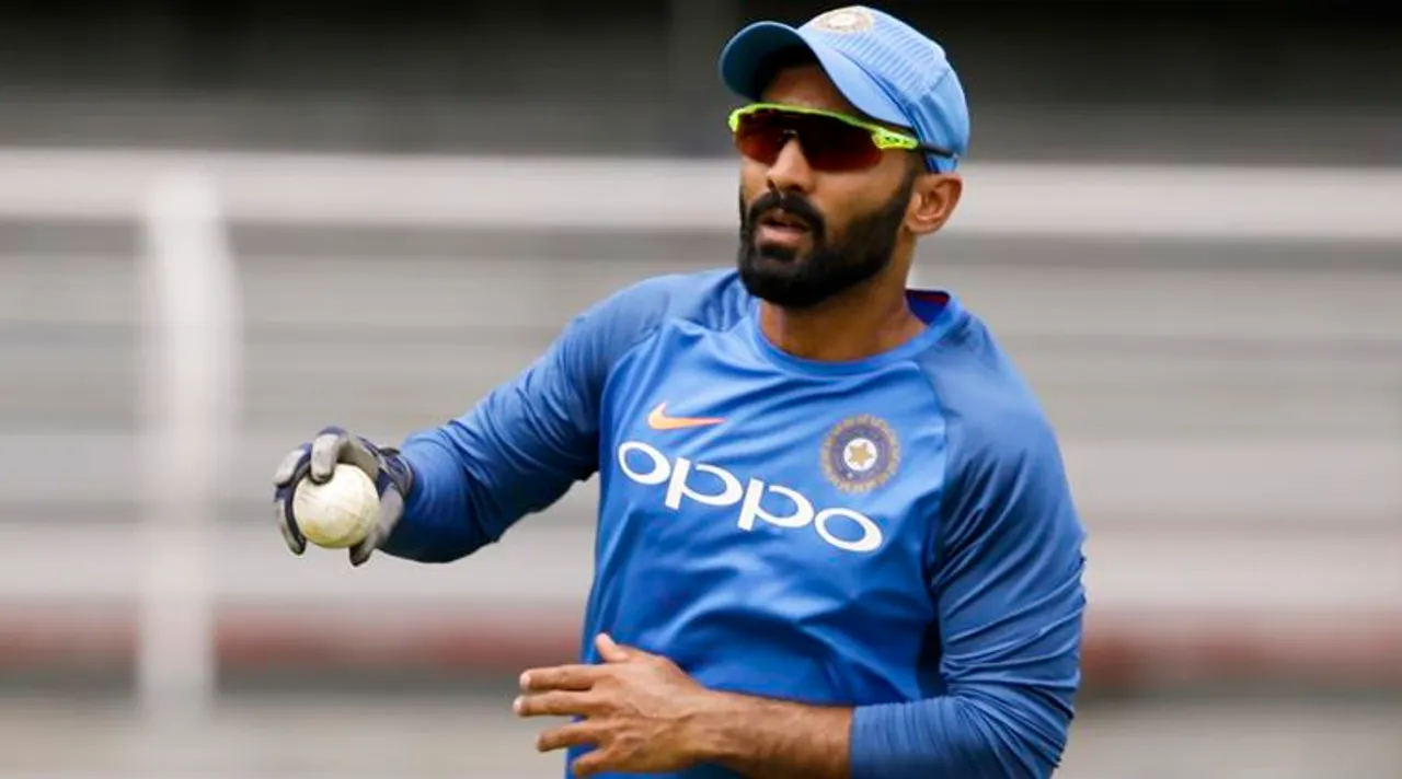  India's Dinesh Karthik fields during training at Queen's Park Oval in Port of Spain, Trinidad and Tobago, Thursday, June 22, 2017. India is on a five ODI and a one-off T20I tour to the West Indies slated to begin on June 23. (AP Photo/Ricardo Mazalan) 