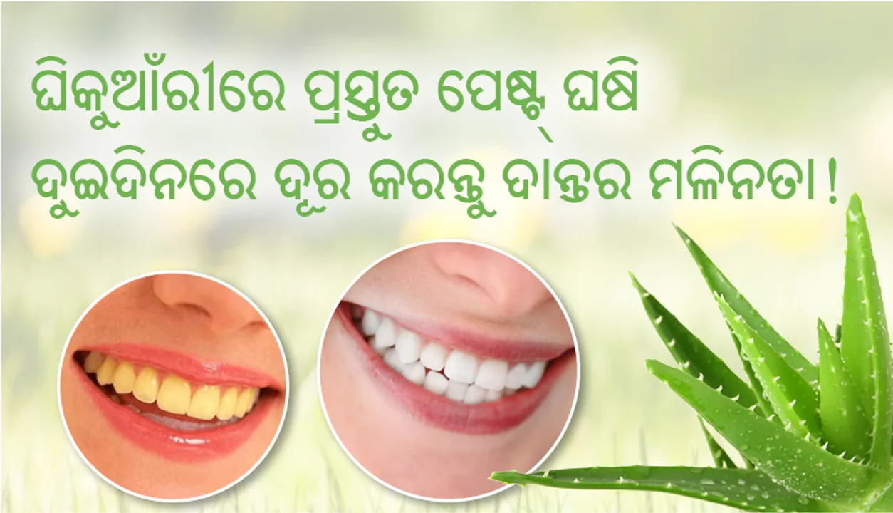  ଘିକୁଆଁରୀରେ ପ୍ରସ୍ତୁତ ପେଷ୍ଟ୍‍ ଘଷି ଦୁଇଦିନରେ ଦୂର କରନ୍ତୁ ଦାନ୍ତର ମଳିନତା!