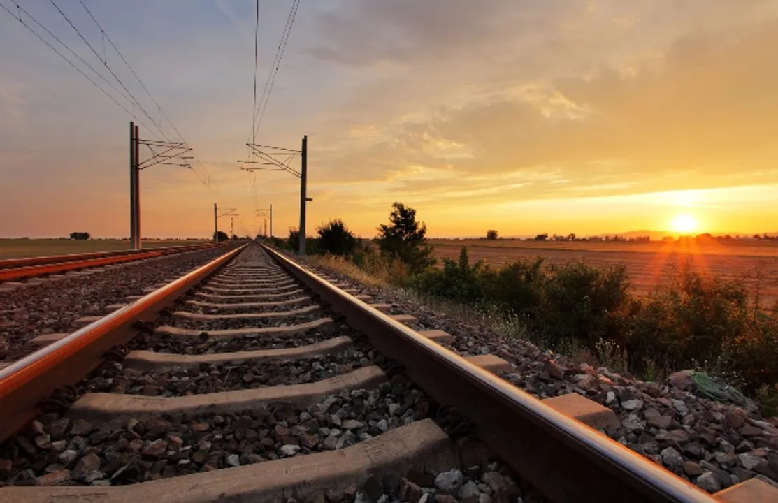  Railway at sunset 