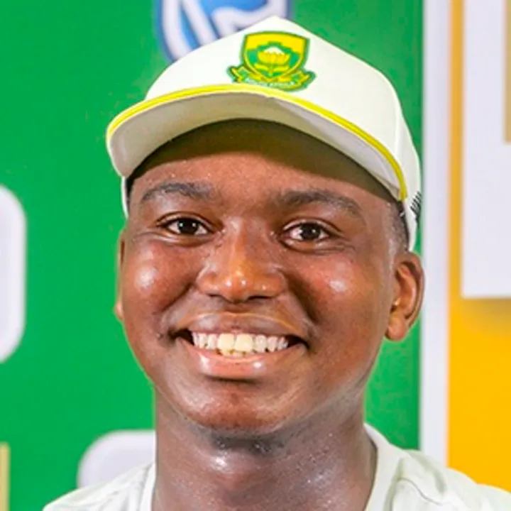  PRETORIA, SOUTH AFRICA - JANUARY 14: Lungi Ngidi of South Africa expresses his elation as he takes questions from the media in a press conference that followed his test debut, in which the tall Protea took his first wicket during day 2 of the 2nd Sunfoil Test match between South Africa and India at SuperSport Park on January 14, 2018 in Pretoria, South Africa. (Photo by Sydney Seshibedi/Gallo Images) 