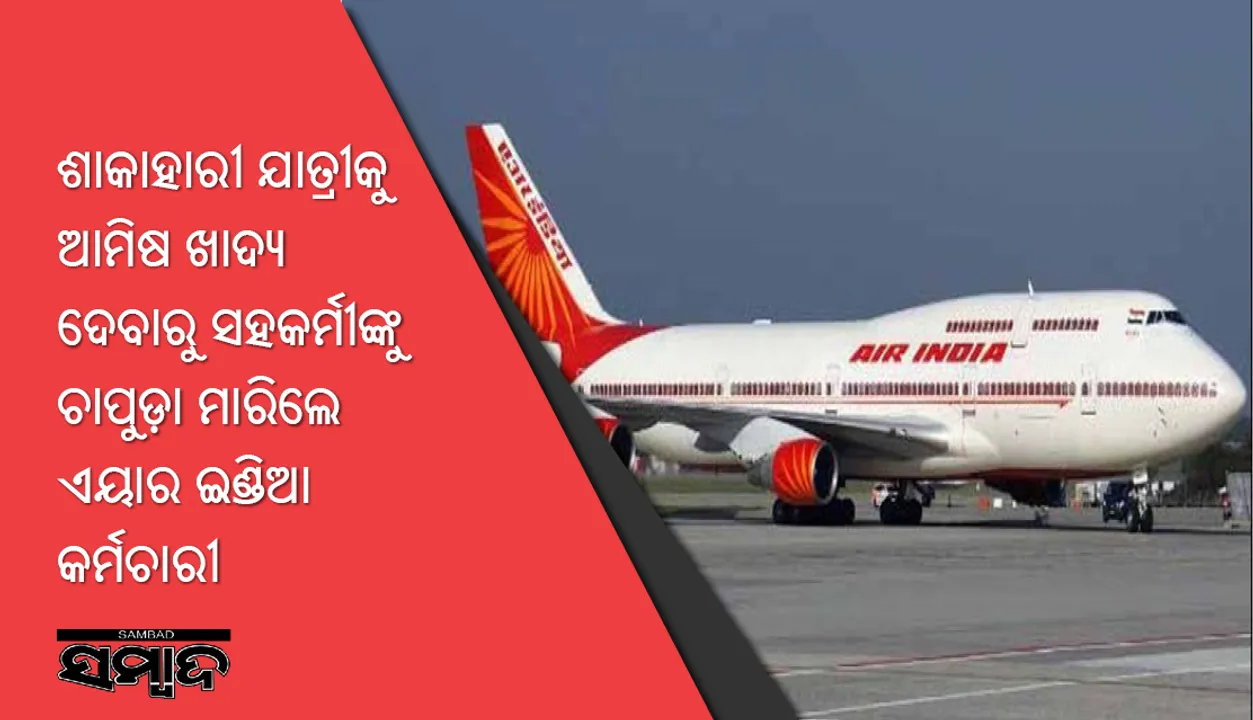  ଶାକାହାରୀ ଯାତ୍ରୀକୁ ଆମିଷ ଖାଦ୍ୟ ଦେବାରୁ ସହକର୍ମୀଙ୍କୁ ଚାପୁଡ଼ା ମାରିଲେ ଏୟାର ଇଣ୍ଡିଆ କର୍ମଚାରୀ