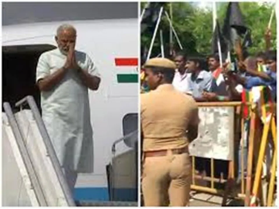  ଚେନ୍ନାଇରେ ରୋଡ୍‌ ସୋ’ ବାତିଲ୍‌ କରି ହେଲିକପ୍ଟରରେ ଗଲେ ପ୍ରଧାନମନ୍ତ୍ରୀ: କଳାପତାକା ପ୍ରଦର୍ଶନ କଲେ ବିରୋଧୀ