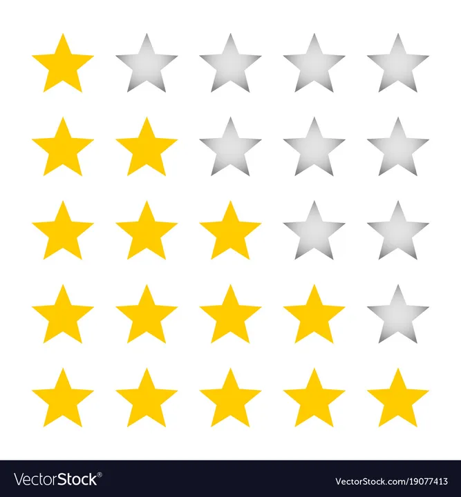  A five-star rating for grading. Vector illustration. 