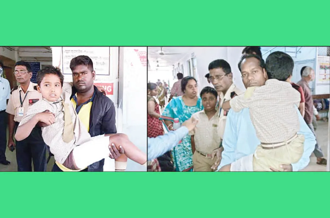  ସ୍କୁଲ ବସ୍‌ ରେଡ଼ିଏଟର‌୍‌ ଫାଟି ୪ ଛାତ୍ର ଆହତ
