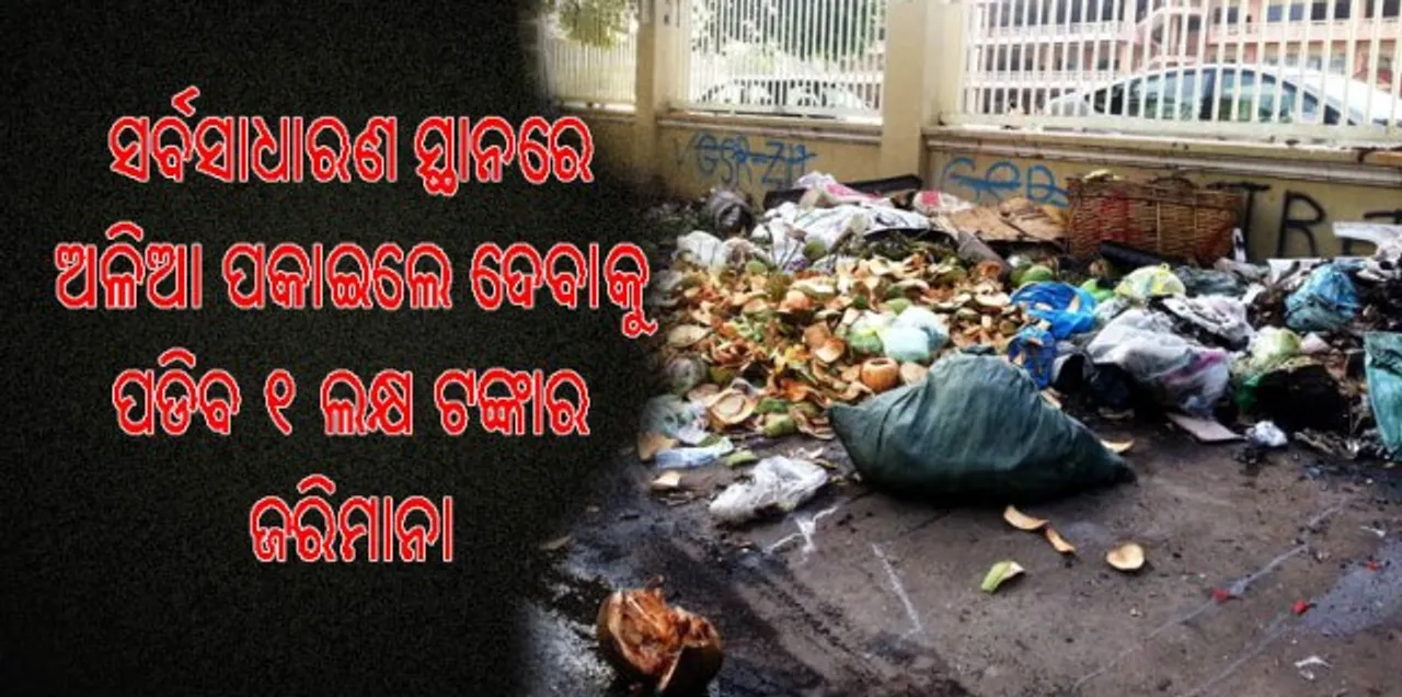  ଏଣିକି ସର୍ବସାଧାରଣ ସ୍ଥାନରେ ଆବର୍ଜନା ଫୋପାଡିଲେ କିମ୍ବା ପରିବେଶକୁ ଦୂଷିତ କଲେ ଦେବାକୁ ପଡିବ ୧ଲକ୍ଷ ଟଙ୍କାର ଜରିମାନା !
