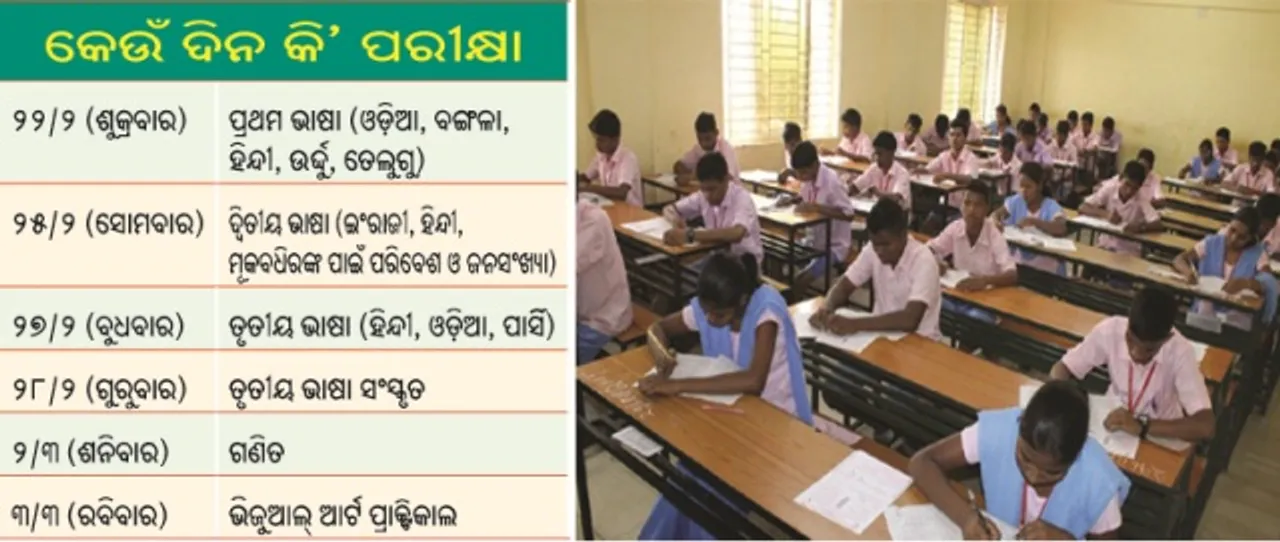  ଫେବ୍ରୁଆରି ୨୨ରୁ ମାଟ୍ରିକ୍‌ ପରୀକ୍ଷା