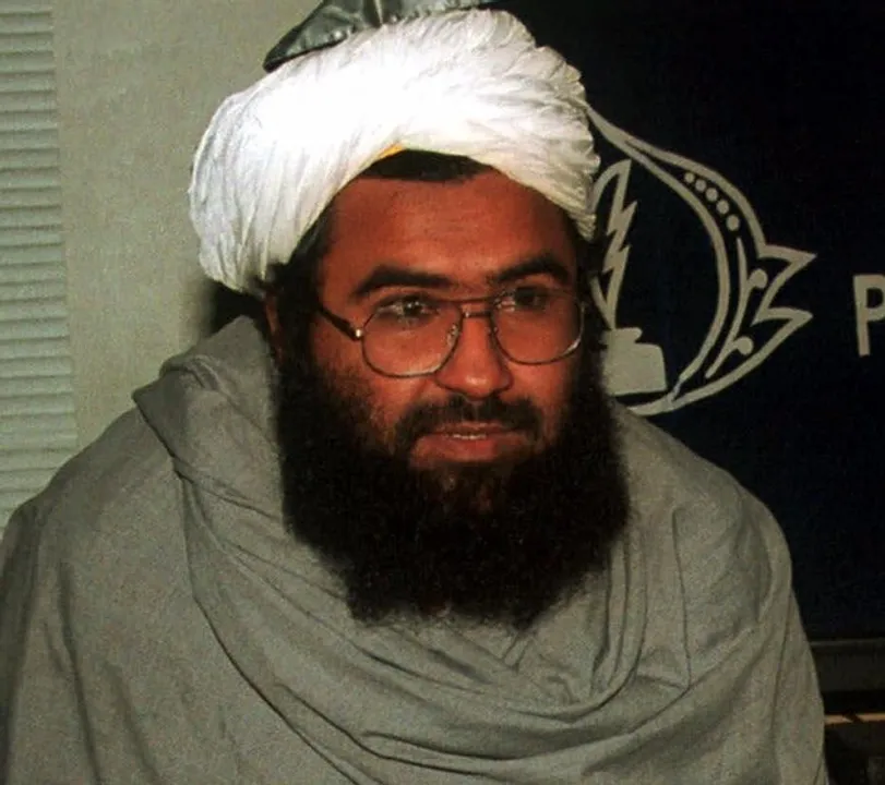  Religious leader of the Harkat ul-Mujahideen Maulana Masood Azhar, who has been released by Indian government on demand of the Indian plane hijackers, December 1999, shown in this March 2, 2000 photo. Pakistan's army rulers have silenced militant Islamic groups headquartered here ahead of next week's visit by president Clinton. (AP Photo/B.K. Bangash) 
