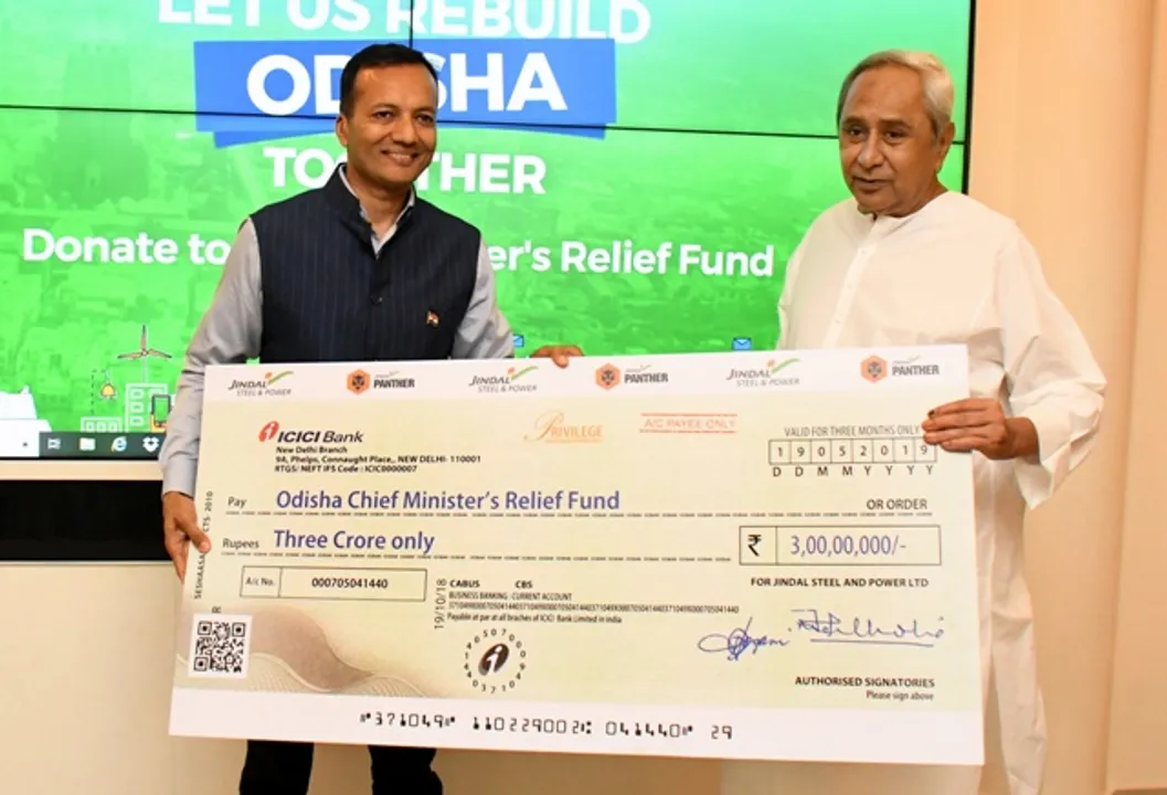  ମୁଖ୍ୟମନ୍ତ୍ରୀଙ୍କ ରିଲିଫ୍ ପାଣ୍ଠିକୁ ଜେଏସ୍‌ପିଏଲ୍ ଦେଲା ୩ କୋଟି