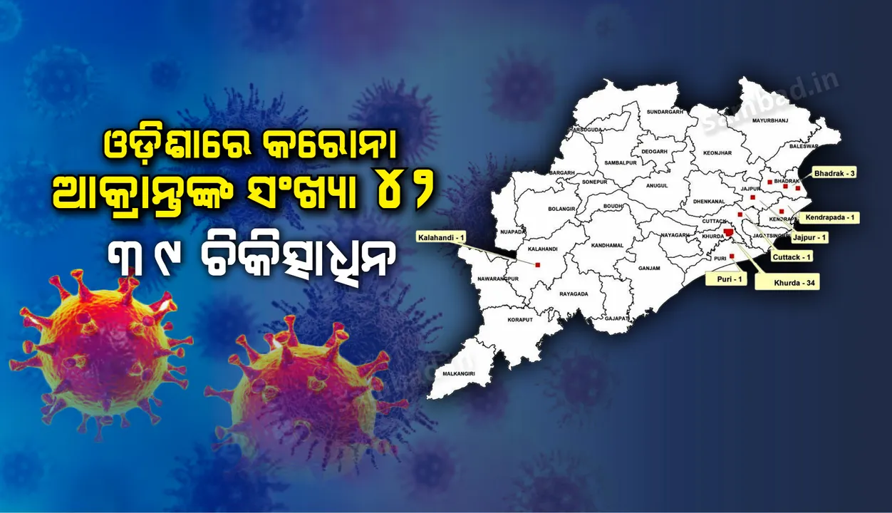  ଓଡ଼ିଶାରେ କରୋନା ସ୍ଥିତି: ୭ଟି ଜିଲ୍ଲାରେ ଅଛନ୍ତି ପଜିଟିଭ, ସର୍ବାଧିକ ଖୋର୍ଦ୍ଧାରେ