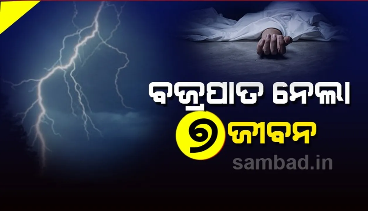  ରାଜ୍ୟର ବିଭିନ୍ନ ସ୍ଥାନରେ ବଜ୍ରପାତ: ୭ ଜଣଙ୍କର ମୃତ୍ୟୁ