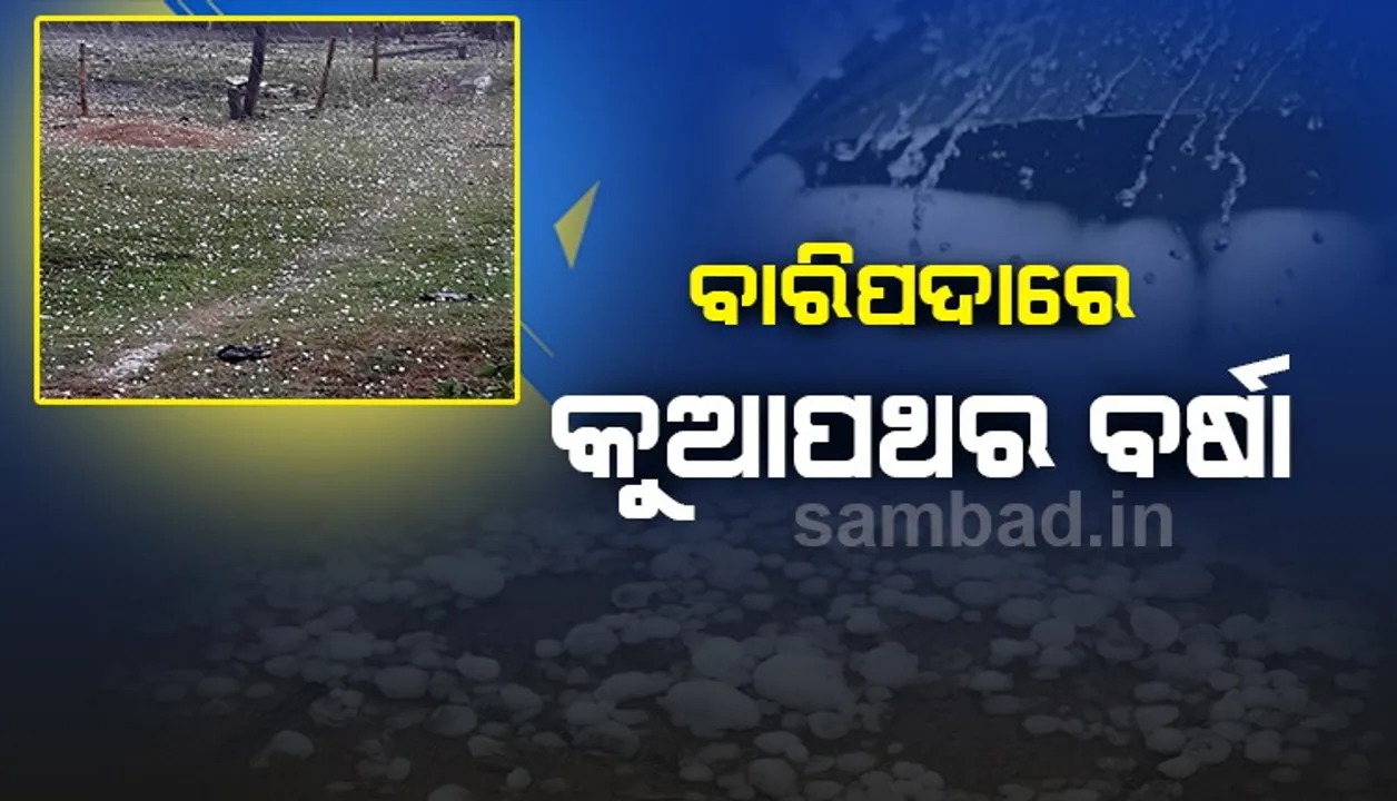  ବାରିପଦାରେ କୁଆପଥର ବର୍ଷା, ରାଜ୍ୟର ଆହୁରି ଅନେକ ଜିଲ୍ଲାରେ ଘଡ଼ଘଡ଼ି ସହ ବର୍ଷା ସମ୍ଭାବନା