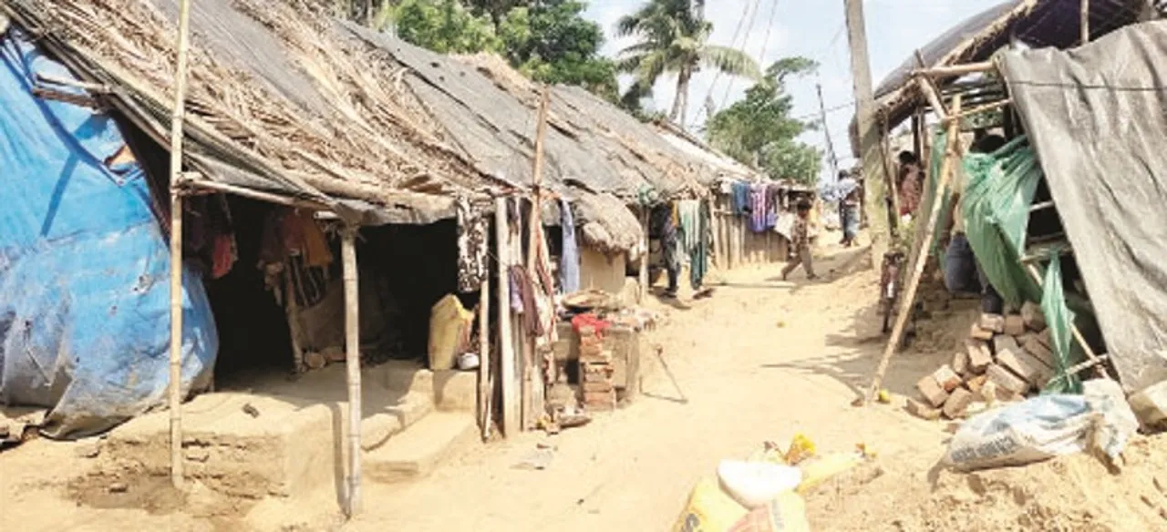  ସରକାରୀ ଯୋଜନାକୁ ଉପହାସ : ପଲିଥିନ୍‌ ତଳେ ଜୀବନ କାଟୁଛନ୍ତି ୨୩ ପରିବାର