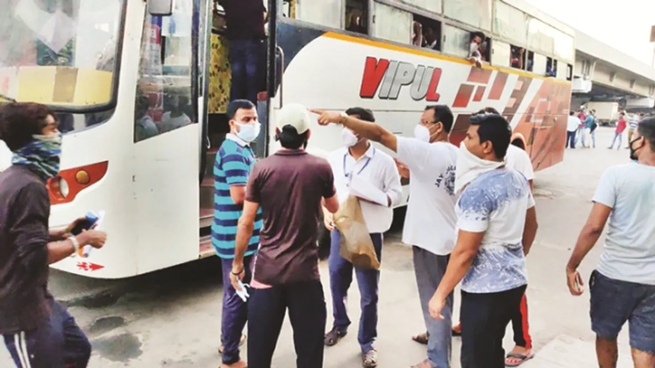  ସୁରତରୁ ୪ଟି ବସ୍‌ରେ ଫେରୁଛନ୍ତି ୨୨୮ ଶ୍ରମିକ