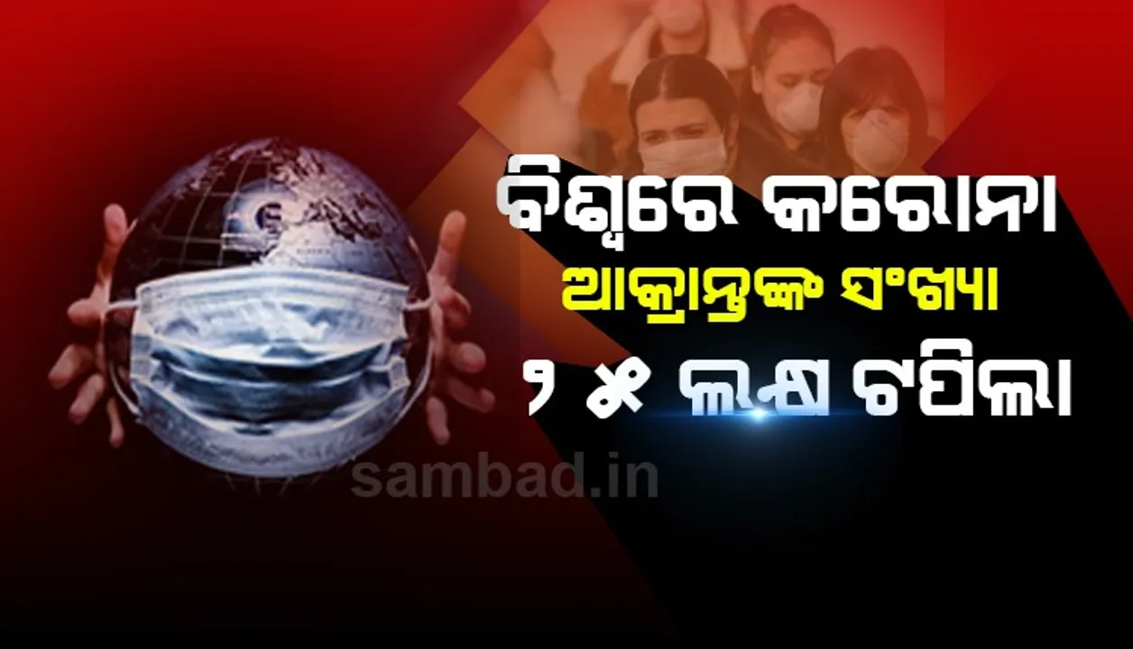  ଭାରତର କରୋନା ସଂକ୍ରମିତଙ୍କ ସଂଖ୍ୟା ୧୯ ହଜାର ନିକଟବର୍ତ୍ତୀ, ବିଶ୍ୱରେ ସଂକ୍ରମିତଙ୍କ ସଂଖ୍ୟା ୨୫ ଲକ୍ଷ ଟପିଲା