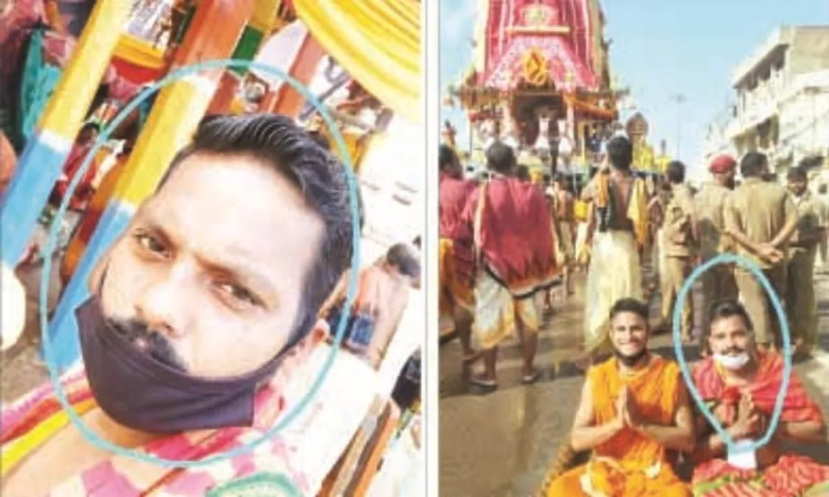 ସବୁ କଟକଣାକୁ ଦଳି ଦେଲେ : ରଥ ଉପରେ ନକଲି ସେବାୟତ