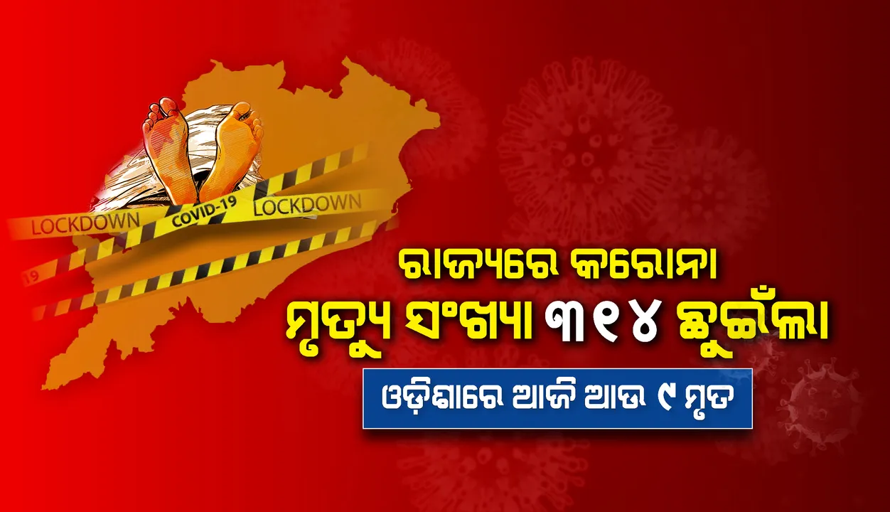  ପୁଣି ୯ଜଣଙ୍କ ପ୍ରାଣହାନି, ରାଜ୍ୟରେ କରୋନାଜନିତ ମୃତ୍ୟୁ ସଂଖ୍ୟା ୩୧୪କୁ ବୃଦ୍ଧି