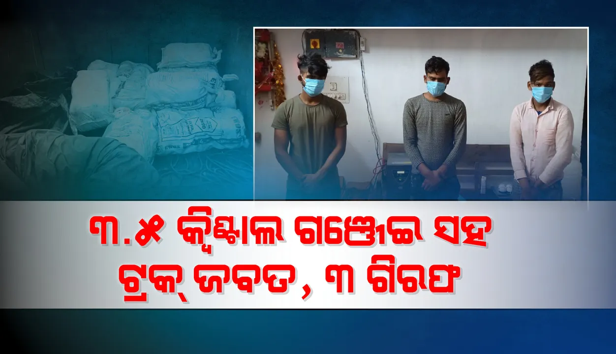  ହରିଆଣାକୁ ଚୋରା ଚାଲାଣ ବେଳେ ଜବତ ହେଲା ୧୦ ଲକ୍ଷଟଙ୍କାର ଗଞ୍ଜେଇ, ୩ ଗିରଫ